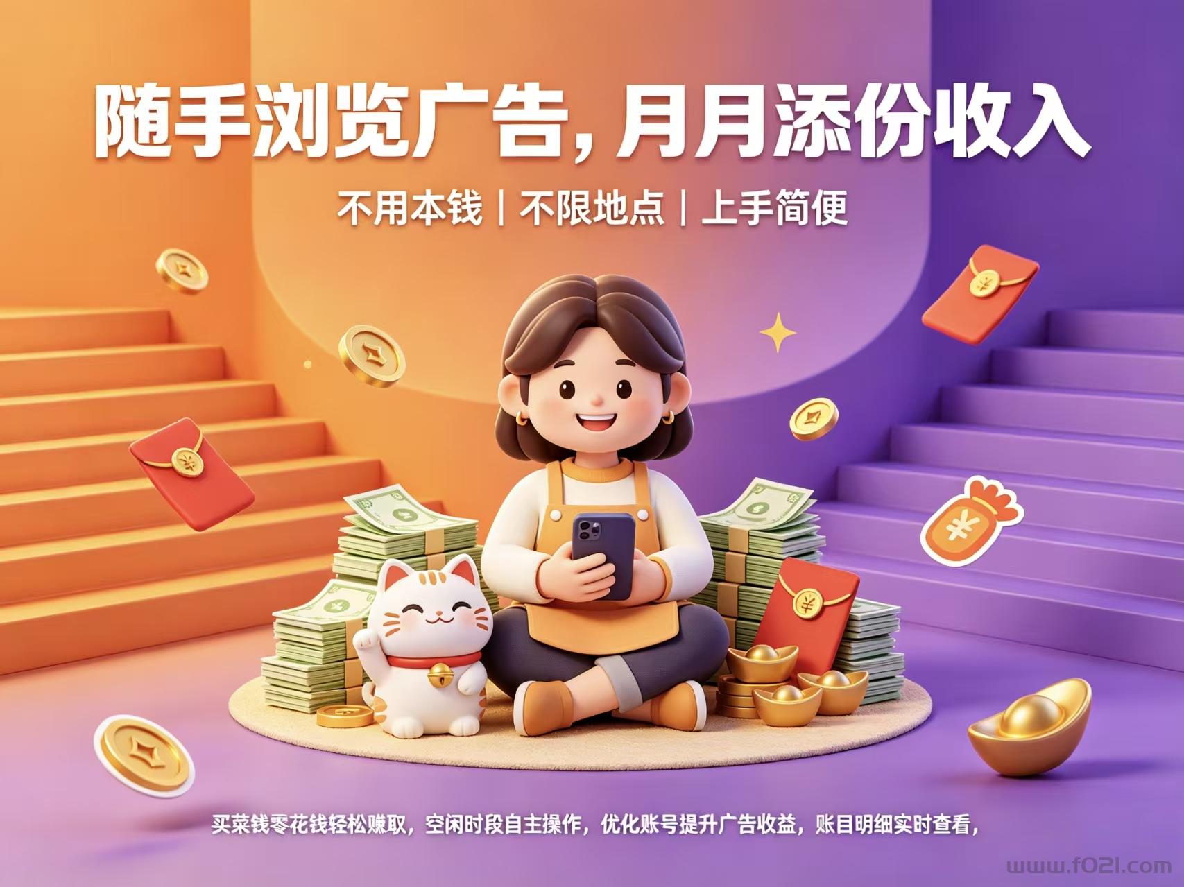 首码趣享纯零撸看页面广告长期稳定项目