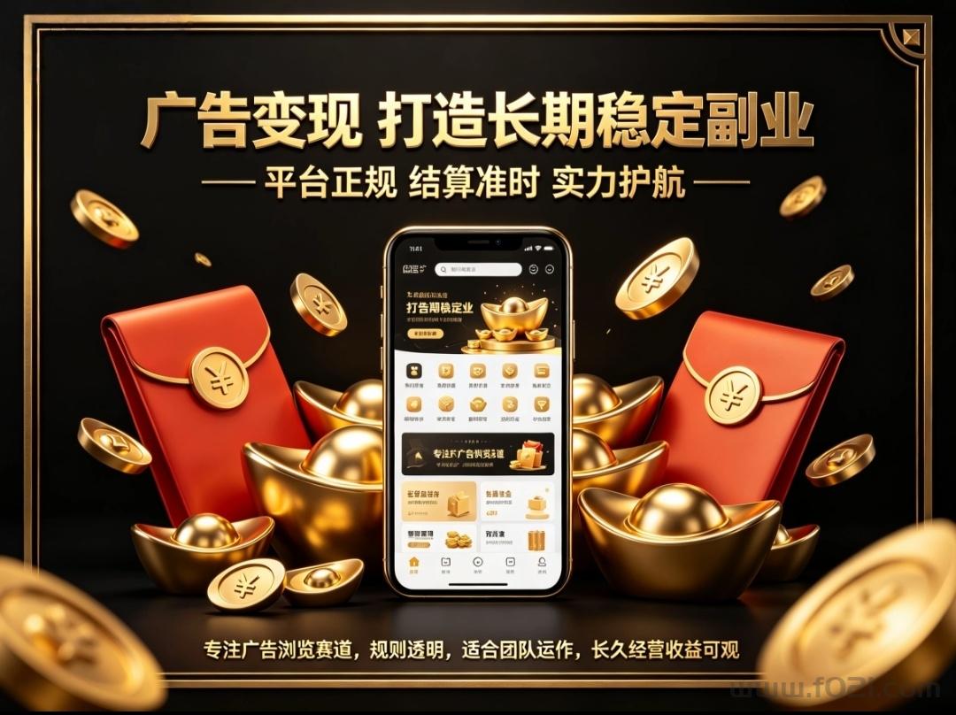 首码趣享蓝海零撸看广告收益直接进兜长期稳定